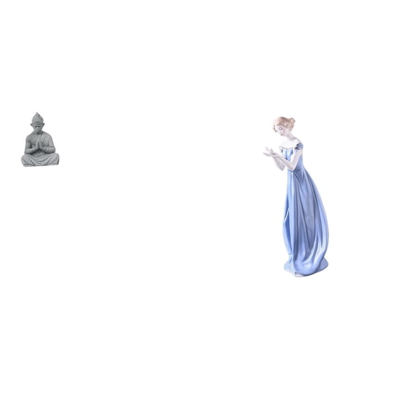 2 Pieces Monkey Statue Girl Figurine Buddhist Sandstone Material for Living Room Office Desk Home Decor