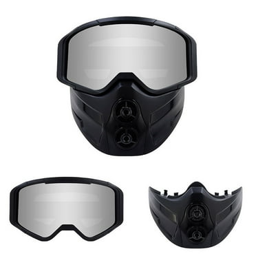 2 Pieces Motorcycle Goggles Helmet Riding Goggles Glasses With Face Cover,Windproof Motocross Helmet Face Mask Anti UV for Riding Skiing Snowmobile