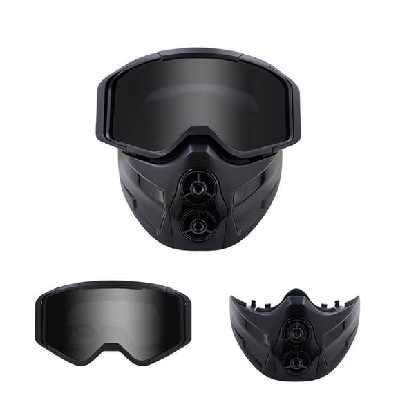2 Pieces Motorcycle Goggles Helmet Riding Goggles Glasses With Face Cover,Windproof Motocross Helmet Face Mask Anti UV for Riding Skiing Snowmobile