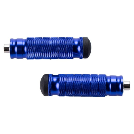 2 Pieces Motorcycle Rear Footrests Passenger Foot Rest M8 CNC Aluminum Anti Skid Replace Rearset Footpeg Rear Seat Foot Pedal Blue