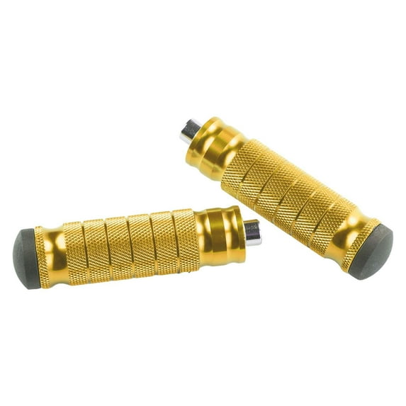 2 Pieces Motorcycle Rear Footrests Passenger Foot Rest M8 CNC Aluminum Anti Skid Replace Rearset Footpeg Rear Seat Foot Pedal Gold