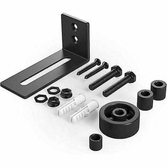 2 Pieces Multifunctional Barn Door Bottom Floor Guide Adjustable Roller Floor Guide for Sliding Doors,