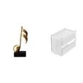 thumbnail image 1 of 2 Pieces Music Note Sculpture Desktop Figurine Acrylic Tissue Case Unique Modern Home Office Decor Living Room Bedroom, 1 of 8