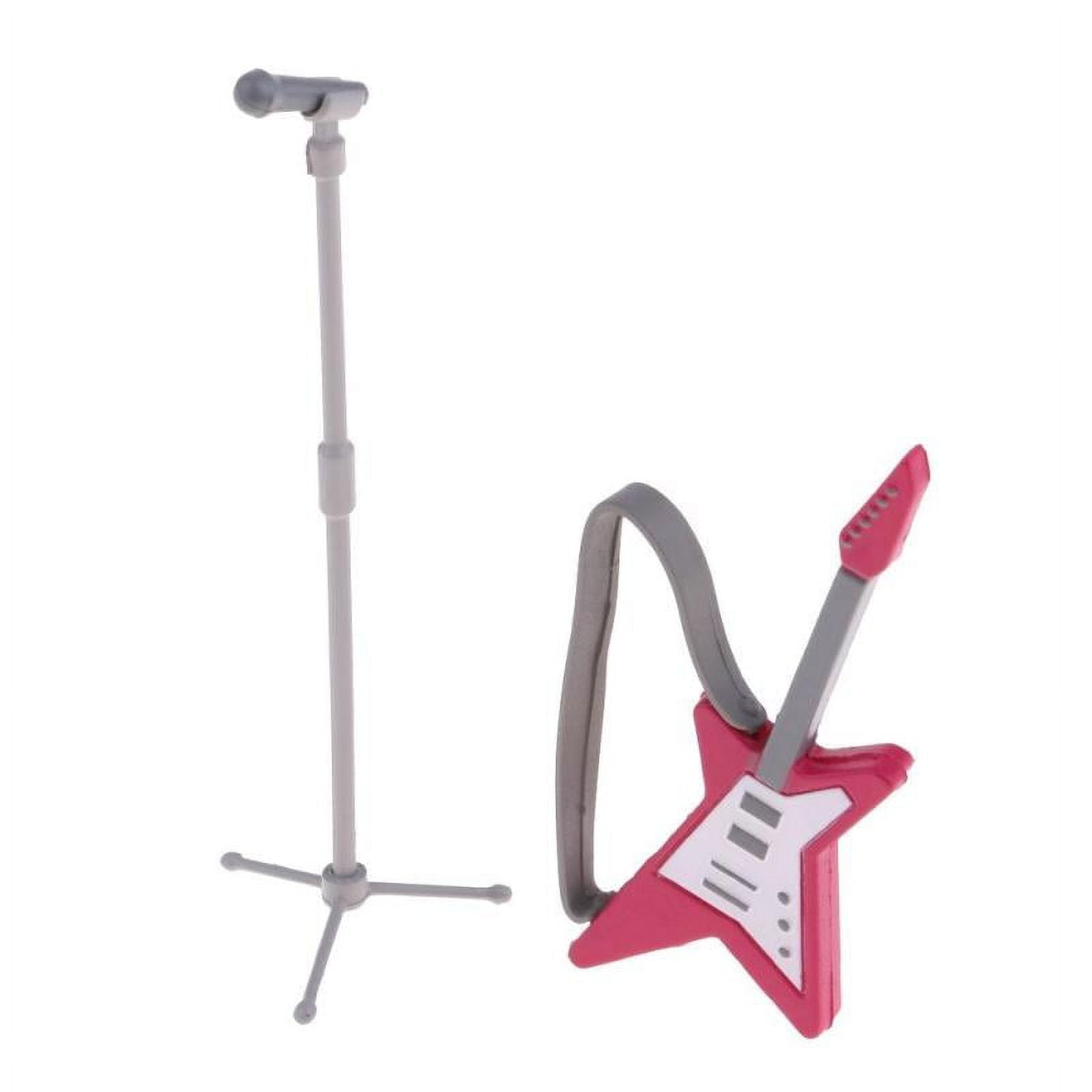 2 Pieces Musical Guitar Microphone Set for Dollhouse Party Decor Kids ...