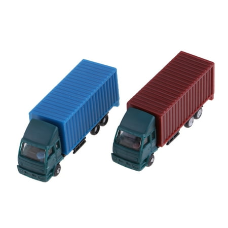 2 Pieces N Scale Container Truck Freight Car Model toy children kids Christmas Gifts 1:150 L-53mm