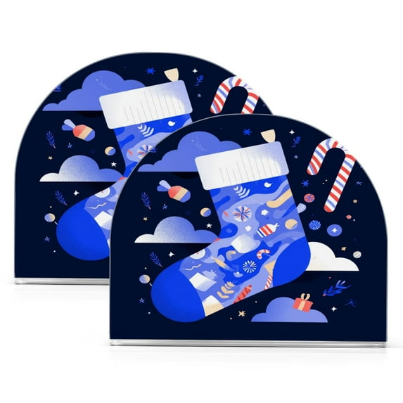 2 Pieces Napkin Holder Table Napkin Holder Kitchen Napkin Holder Acrylic Napkin Holder Restaurant Napkin Holder Fashionable and Durable Blue Christmas Stocking