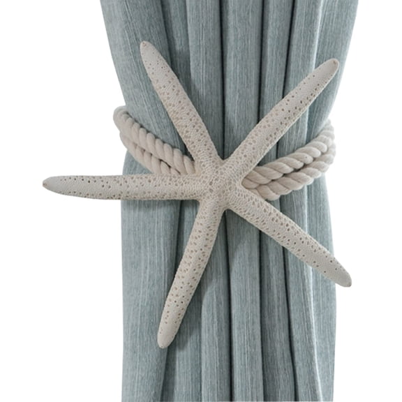 2 Pieces Natural Starfish Curtain Tiebacks Rope Drape Tie Band Drapery Holdbacks Room Dcor