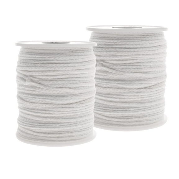 2 Pieces Natural Wick Candle Wick Core 61m / Spool Long- Refill for Candle Making, DIY DIY Tea Lights Candles Crafts Supplies 1mm