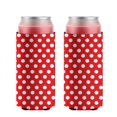 thumbnail image 1 of 2 Pieces Neoprene Beer Can Cooler Insulated Collapsible Beer Sleeve Red Wave Point Soda Beer Can Covers for Birthday Party Wedding, 1 of 4