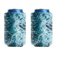 thumbnail image 1 of 2 Pieces Neoprene Beer Can Cooler Insulated Collapsible Beer Sleeve Sea Wave Ocean Can Cooler Sleeve for Birthday Party Wedding, 1 of 3