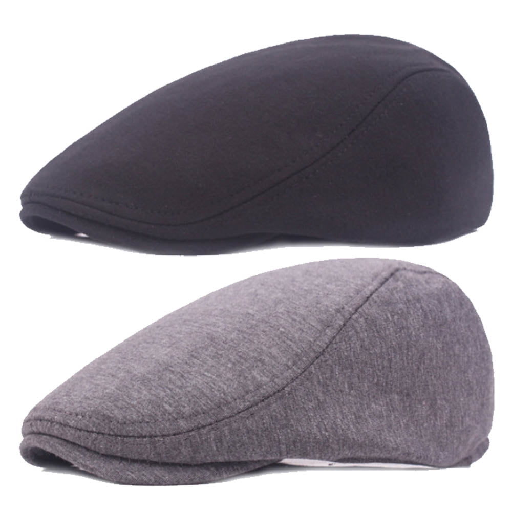 【threetimes】24FW Strap newsboy cap 3 Pieces Newsboy Men's Hat Cotton Soft Stretch Fit Men Cap