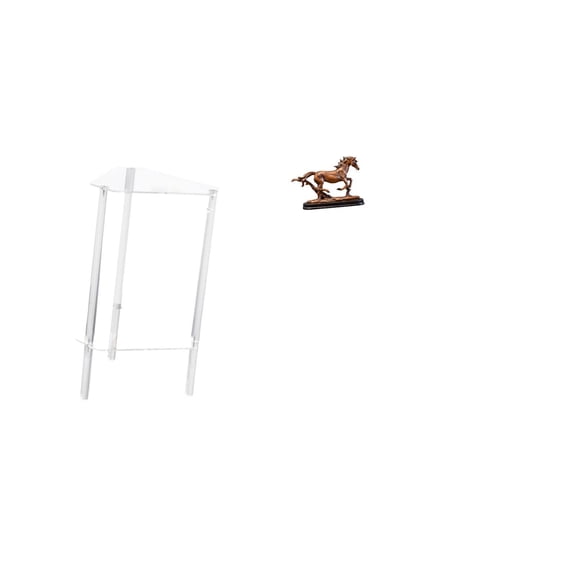 2 Pieces Nightstand Clear Acrylic Side Table Horse Figurine Space Saving Design for Home Bedroom Living Room Office