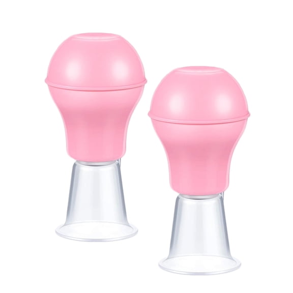 2 Pieces Nipple Suckers, Nipple Corrector Nipple Puller Women Breastfeeding Flat Inverted Nipple, Aspirator Nipples Retraction Nipples Silicone Cups for Mommy Girl (Pink)