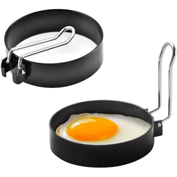 2 Pieces Non Stick Egg Ring Mold Shaper Circles Egg Cooker Rings for Frying or Shaping Eggs