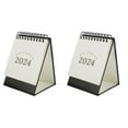 2 Pieces Notebook Calendar Mini Desk Desktop 2025 Small Freestanding