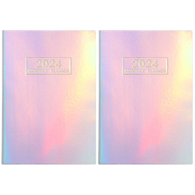 2 Pieces Notebooks Mission A Target Holographic Notebook 2024 Planner Notepad 2024 Agenda Book