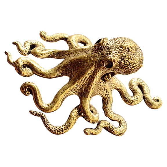 FOMIYES Set of 2 Golden Octopus Figurines Elegant Copper Craft Home Decor Pieces