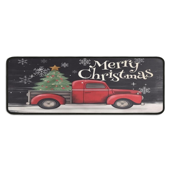 2 Pieces Of Kitchen Rugs and Mats Non Skid Washable Merry Christmas (33) Kitchen Mat,Floor Cushion Waterproof Rug,Rubber Backed Area Rugs for Laundry 47*17+30*17