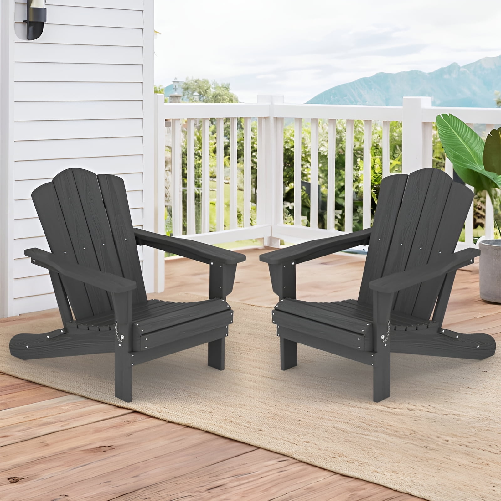 Black folding adirondack chairs discount