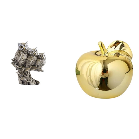 2 Pieces Owl Figurines Decorative Statue Ceramic Material for Home Office Desk Shelf Display