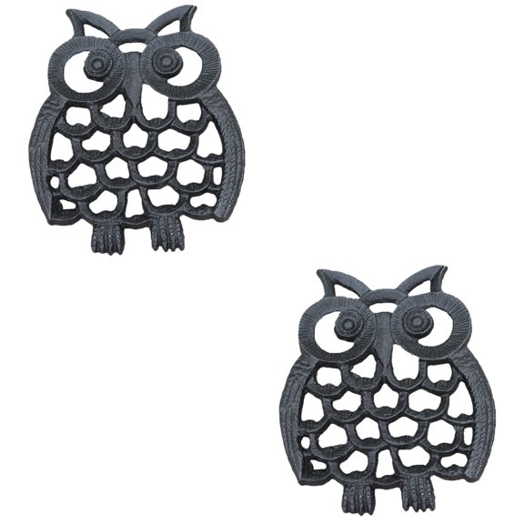 2 Pieces Owl Potholder Car Gadgets Funky Cup Coasters Desk Black