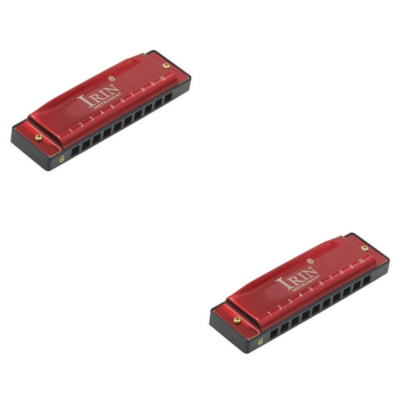 2 Pieces Mini 10 Hole 20 Tone Harmonica Long Lasting Use
