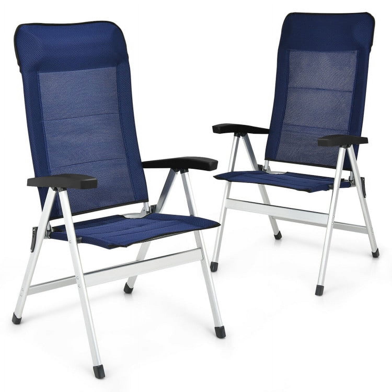 2 Pieces Patio Dining Chair with Adjust Portable Headrest - image 1 of 6