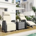 thumbnail image 1 of 2 Pieces Patio Furniture Set, SHINPT Outdoor Rattan Two-person Combination with Coffee Table, UV class 5 HDPE, Rustproof Galvanised Steel Frame, Adjustable, Suitable For Courtyard, Pool, Balcony, 1 of 12