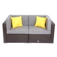 thumbnail image 1 of 2 Pieces Patio PE Wicker Rattan Corner Sofa Set, 1 of 6