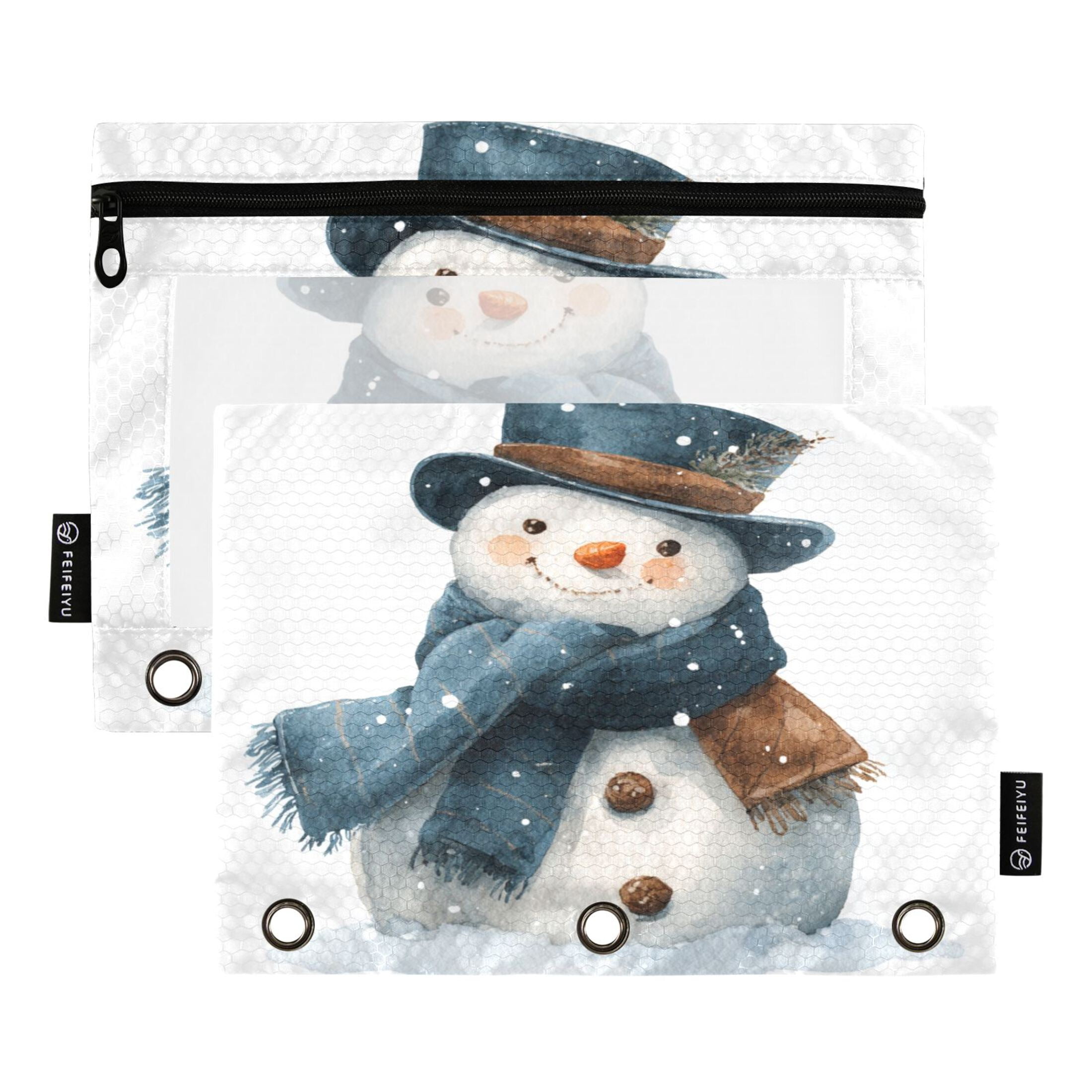 2 Pieces Pencil Bag Binder Pouches 3-Ring Page Turning Folder Pencil ...