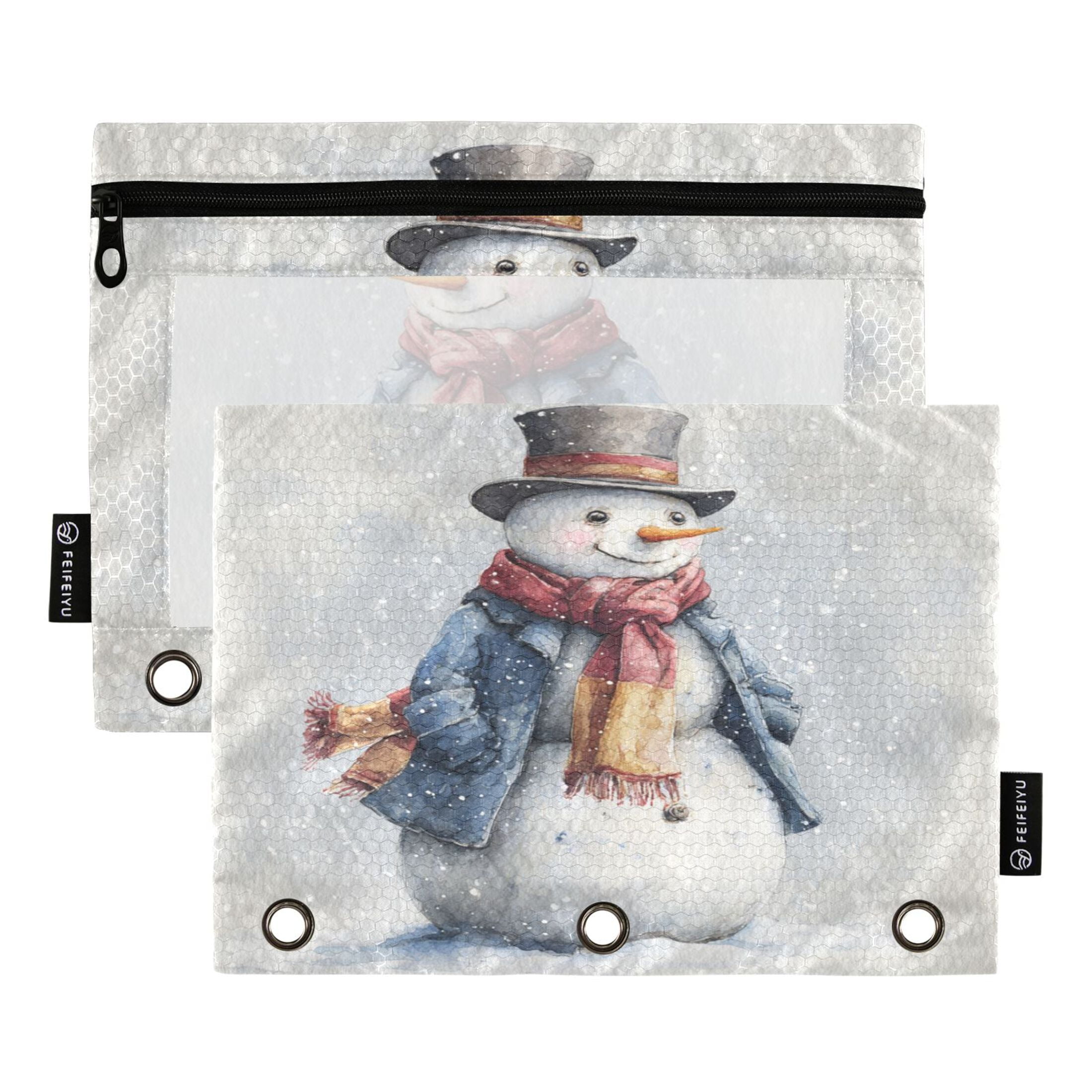 2 Pieces Pencil Bag Binder Pouches 3-Ring Page Turning Folder Pencil ...