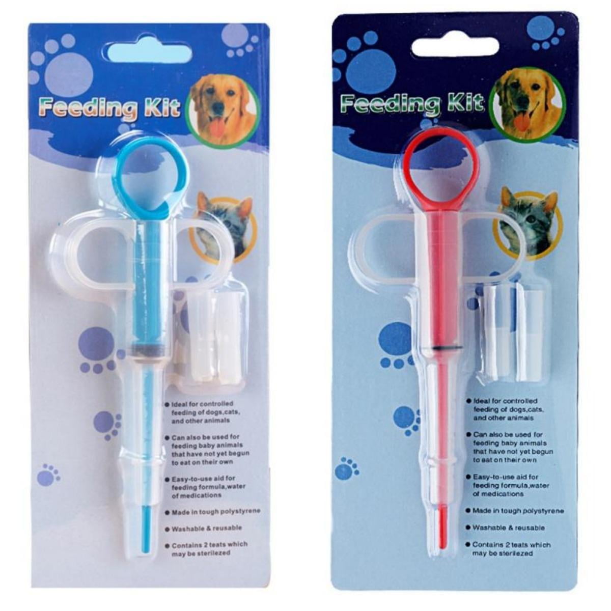 2 Pieces Pet Pill Plunger Popper,for Small Cats Dogs Pill Dispenser Shooter, Pet Piller Soft Tip