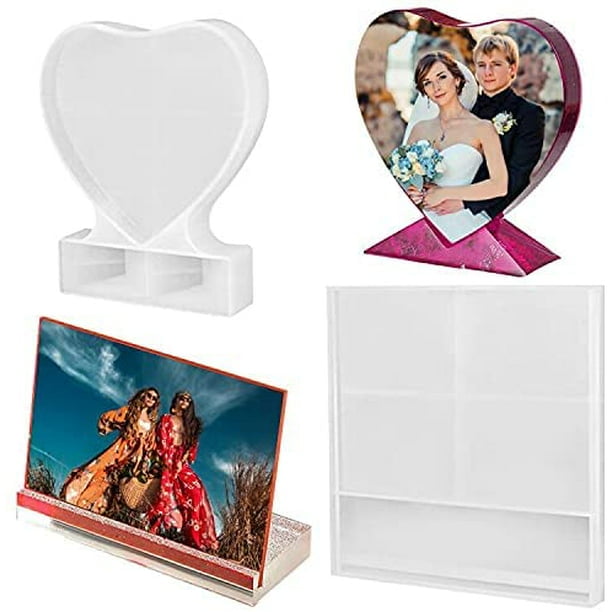 2 Pieces Photo Frame Resin Mold, SourceTon Rectangle and Heart Shape Silicone  Epoxy Molds for Home Decoration, DIY Crafts and Handmade Gifts 