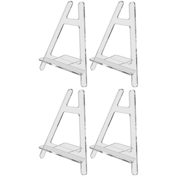 2 Pieces Picture Easels for Display Tabletop Transparent Stand Base