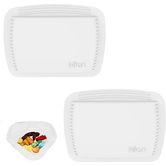 2 Pieces Pill Organizer Reusable Pocket Pill Case Portable Open Pill Pouch Silicone Small Pill Box Pill Container Pill Holder Pill Bags Organizing Medication, Vitamins, and Tablets for Travel (White)
