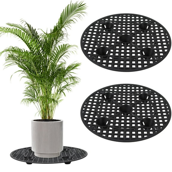 2 Pieces Plant Level Pot Elevator-12 Inch Diameter Big Plant Stands ,Heavy Planter Holder Potted Plant Stand for Deck or Patio