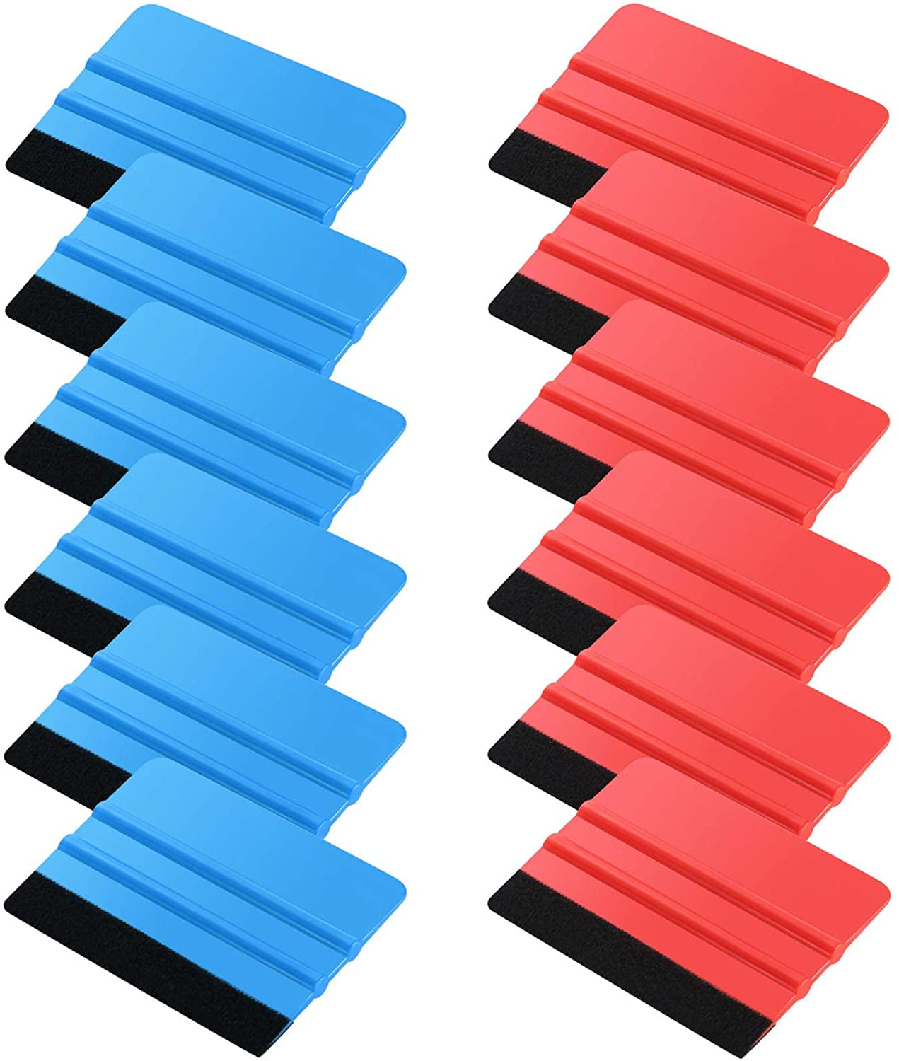 2 Pieces Plastic Felt Edge Squeegee Tool Vinyl Squeegee 4 Inch Felt Squeegee Applicator Tool Scraper Tool with Soft Felt Cloth for Car Vinyl Wrap, Window Tint, Wallpaper, Decal Sticker