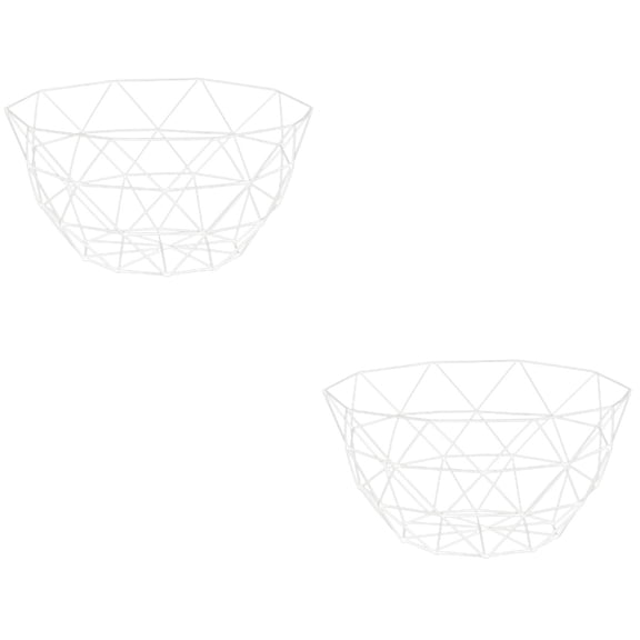FOLOYORI White Artistic Handmade Fruit Basket for Home Decoration 2Pcs