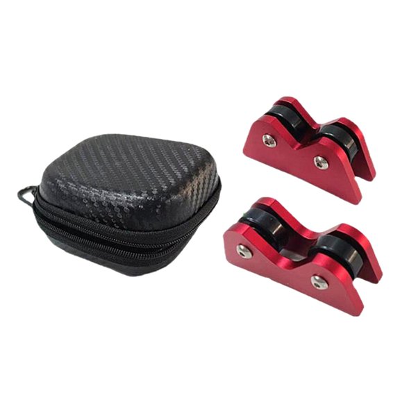 2 Pieces Pool Billiard Straightness Checker with Storage Box for Maintenance Red