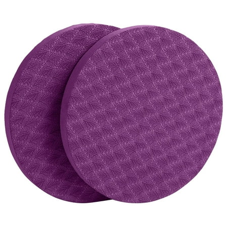 2 Pieces Portable Small Round Non-Slip Knee Pad Yoga Mat for Gym Exercise ,