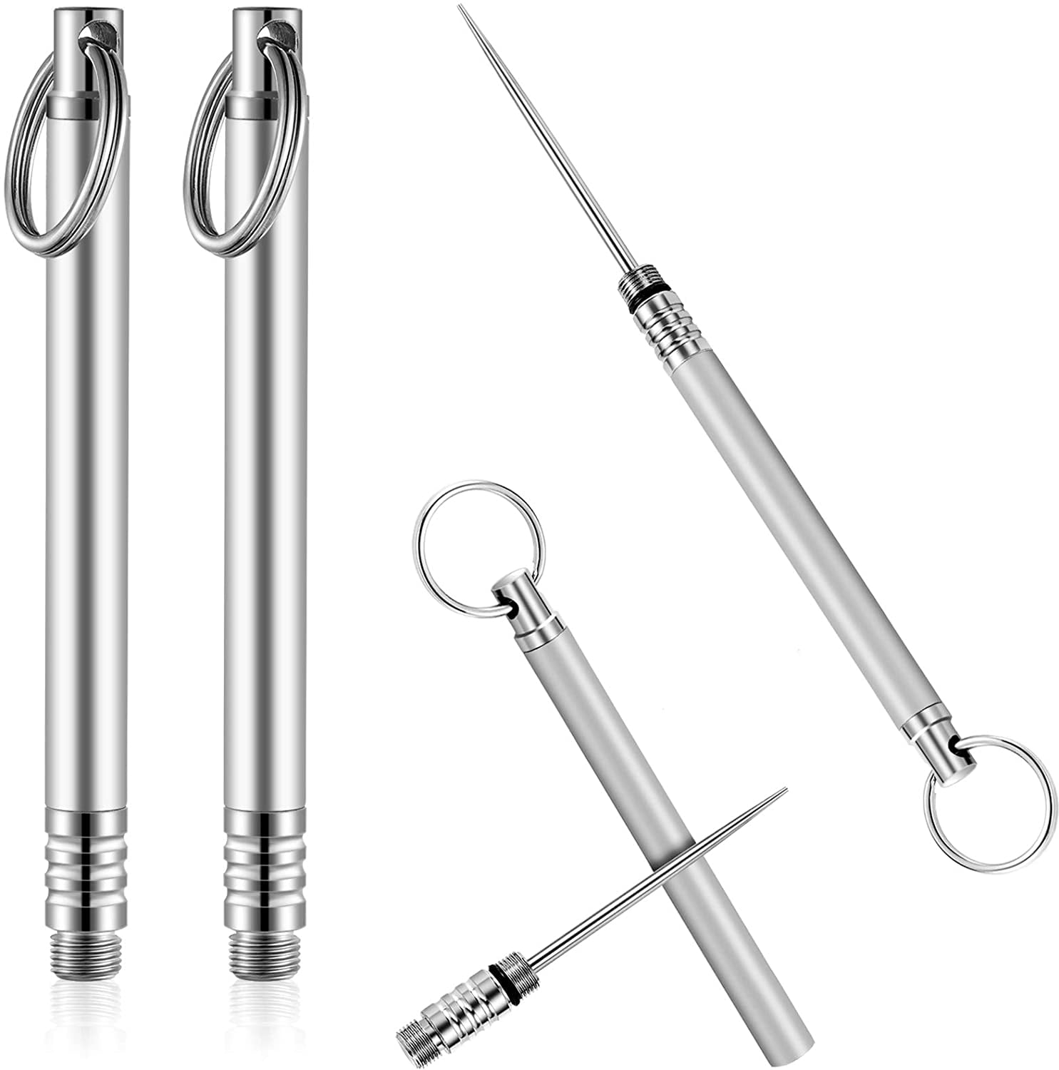 4 Pieces 2 Sizes Metal Portable Toothpick Holder, aluminum alloy Pocket  Toothpick Holder Aluminum Waterproof Case Toothpick Container with Keychain  for Outdoor Picnic and Camping (Silver) - Yahoo Shopping