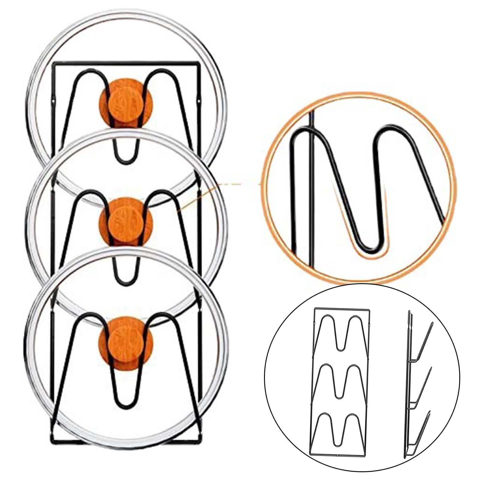 2 Pieces Pot Lid Organizer Pot Cover Holder Countertop Organiser Rack ...