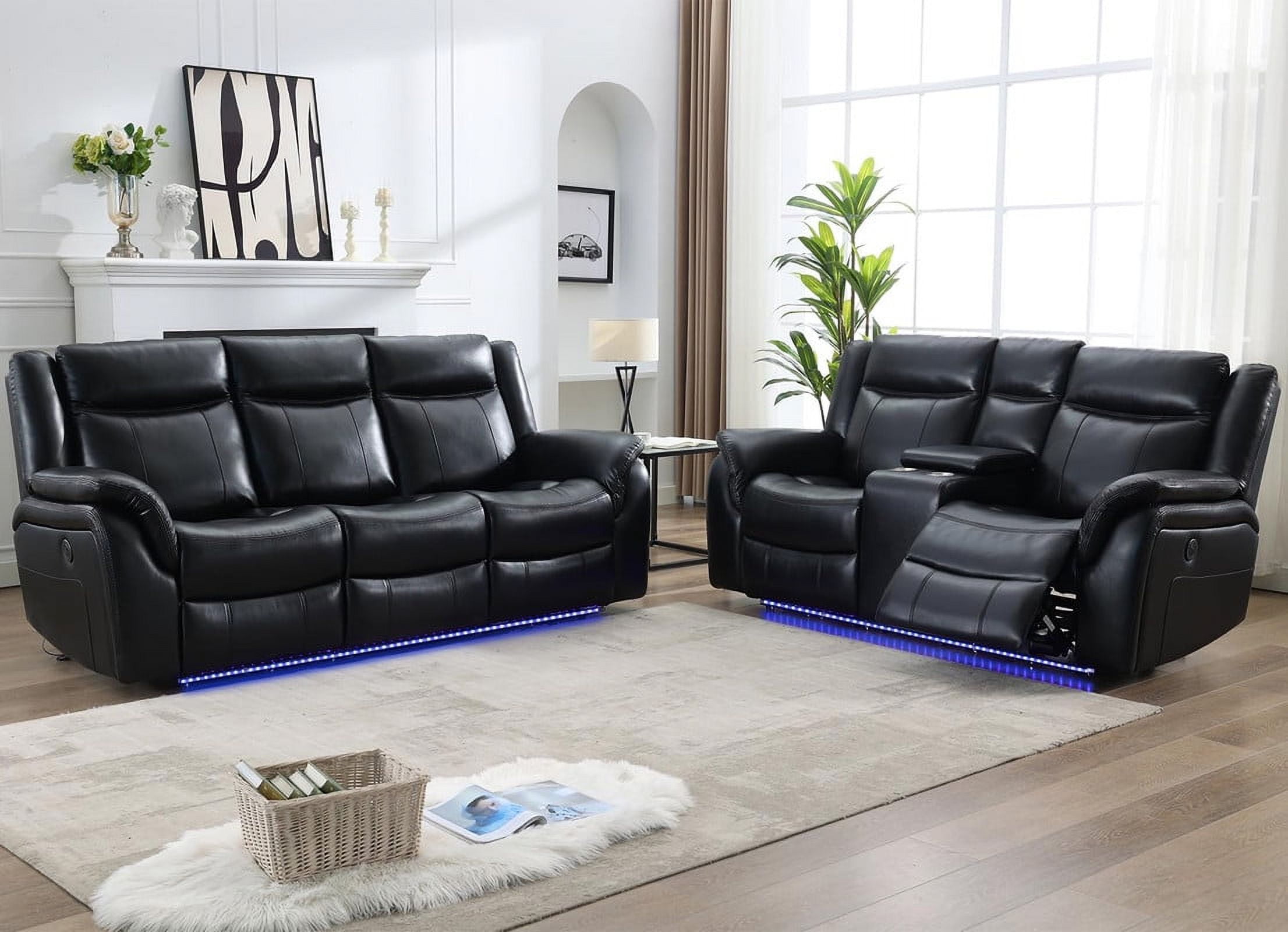 Ashley Signature Design Erlangen Power Reclining Sofa Midnight Furniture Walmart