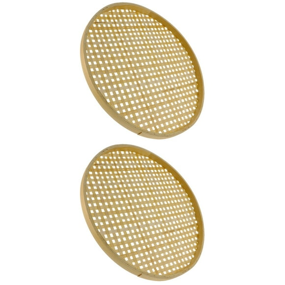 2 Pieces Produce Woven Fruit Basket Bamboo Sieve Affordable Child