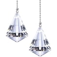 thumbnail image 2 of 4 Pack Crystal Fan Pull Chain Extenders - 50cm Clear Crystal Ceiling Fan Light Chain Decorations 2 of 11