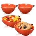 thumbnail image 1 of 2 Pieces Pumpkin Shaped Ceramic Ramekins Oven Safe Baking Dishes Microwave And Dishwasher Friendly 6 Oz Mini Bowls For Thanksgiving Halloween Desserts Dips Sauces And Snack Serving, 1 of 8