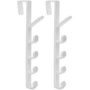 Triani 2 Pcs No Punching Purse Racks for Hanging Purses Over The Door Hook Hanger 5 Hooks Organizer Rack for Coats, 5 Layers Black Door Hat Hanger Backpack Holder Hand Bag Hook Storage Hooks White