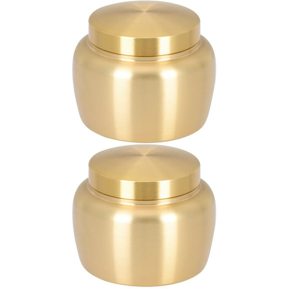 2 Pieces Pure Copper Powder Jar Powder Container Kitchen Tea Canister Loose Tea Tank Durable Canister