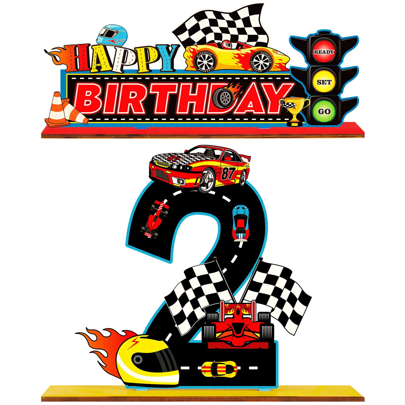 2 Pieces Race Car Two Fast Birthday Decorations Two Letter Sign Table 2-pieces-race-car-two-fast-birthday-decorations-two-letter-sign-table