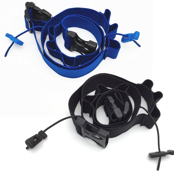 2 Pieces Race Number Belt with 6 Gel Loops for Running Cycling Triathlon Marathon - blue+black